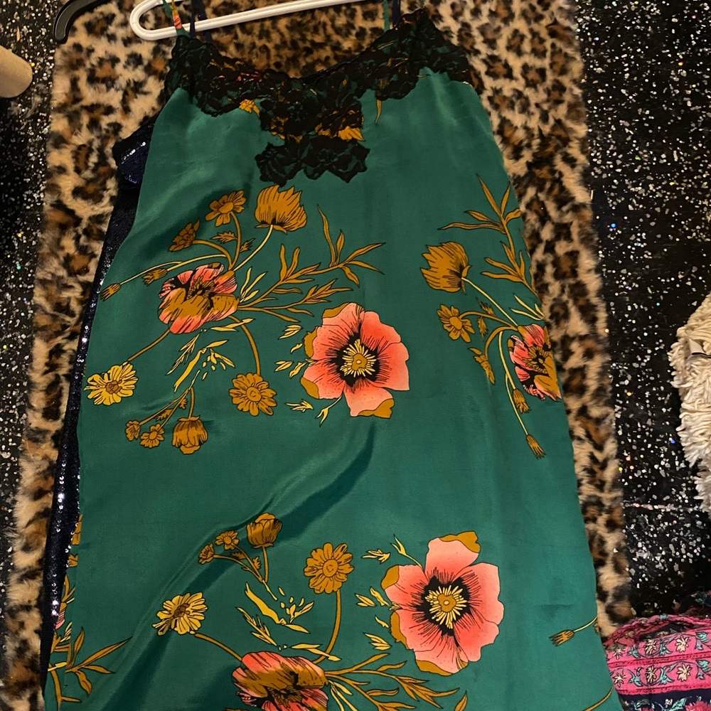 Slip dress floral lace free people style